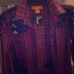 Plaid button-down shirt